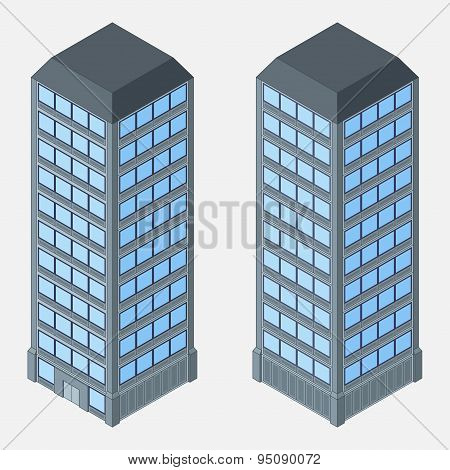 Vector Isometric Buildings. Skyscrapers.