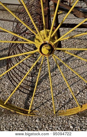 Old refurbished dump rake