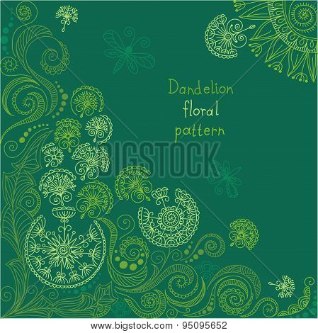 vector green floral pattern