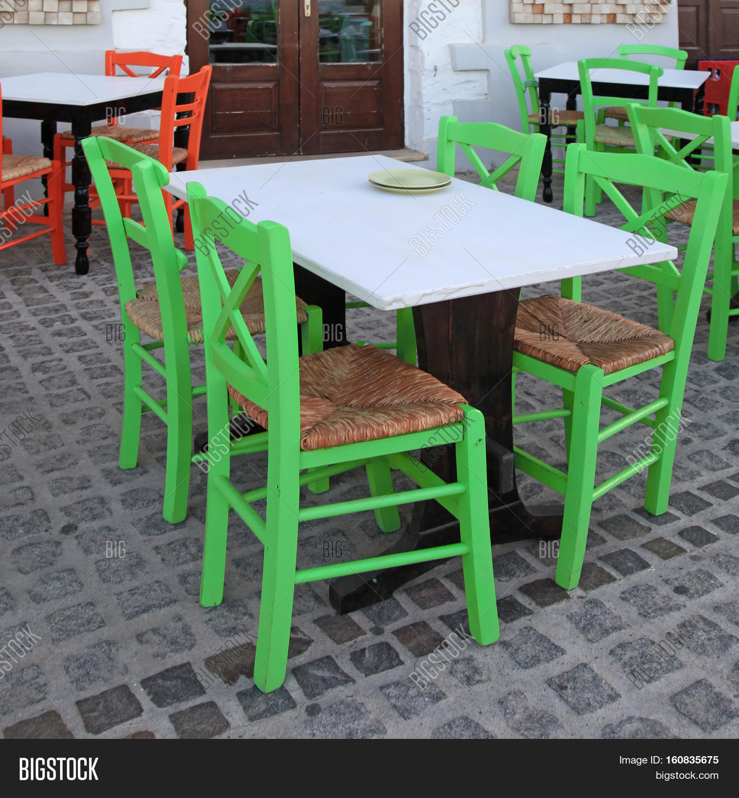 Greek Outdoor Cafe Image Photo Free Trial Bigstock