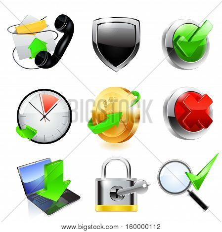 Web icon set. Vector illustration on white background