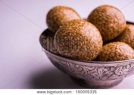 Til ke Ladoo or Til laddu or sesame sweet laddu