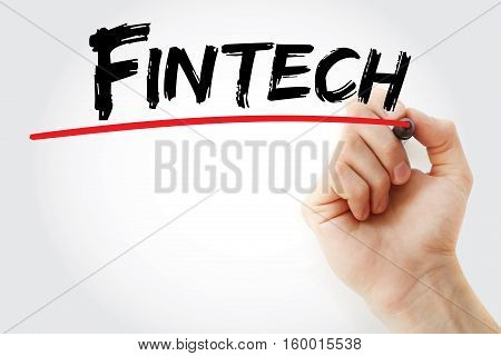 Hand Writing Fintech With Marker