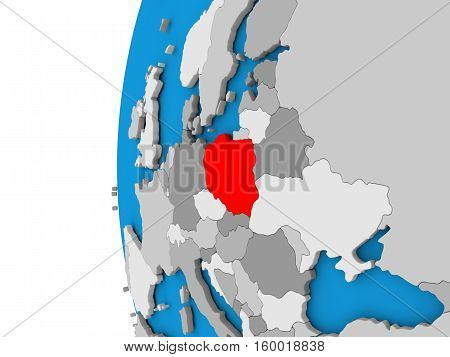 Poland On Globe