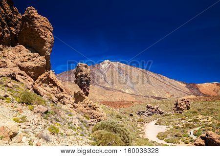 Roque Cinchado With Pico Del Teide