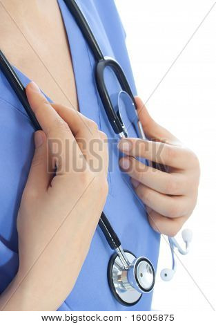 Nurse with Stethoscope and Scrub