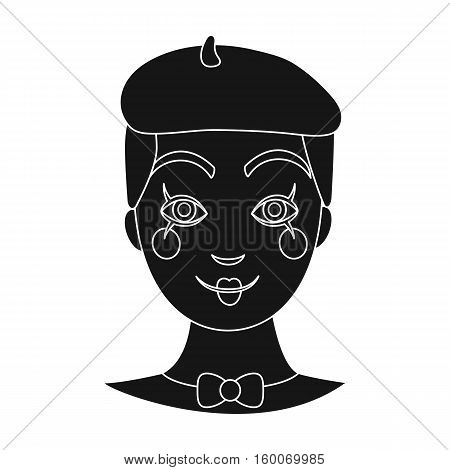 Mime artist icon in black style isolated on white background. Event service symbol vector illustration.