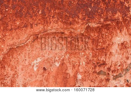 Texture of wall painted with red lead