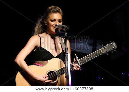 NEW YORK-DEC 2: Country music artist Kelsea Ballerini performs in concert at Irving Plaza on December 2, 2016 in New York City.
