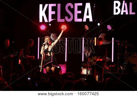NEW YORK-DEC 2: Country music artist Kelsea Ballerini performs in concert at Irving Plaza on December 2, 2016 in New York City.