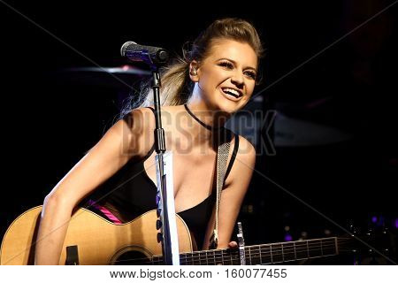 NEW YORK-DEC 2: Country music artist Kelsea Ballerini performs in concert at Irving Plaza on December 2, 2016 in New York City.