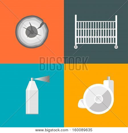 Flat icons for furniture symbols vector illustration