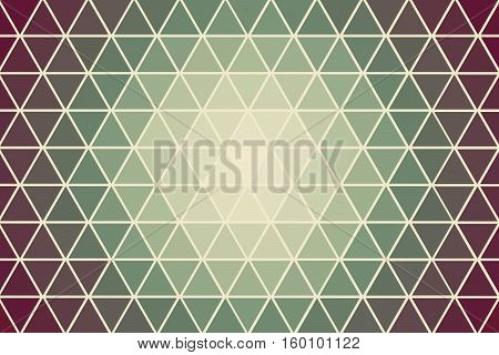 Retro colored green and maroon mosaic triangle background with gradient