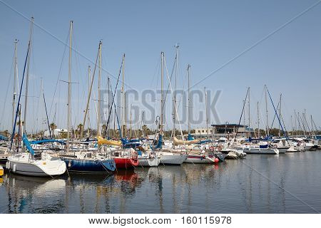 Boats and yachts in the port of Alicante, Spain