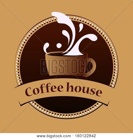 Coffee house vintage banner, card or logo design template