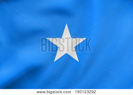 Flag Of Somalia Waving, Real Fabric Texture