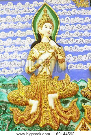 High relief stucco play the Music on background