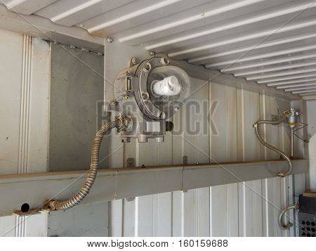 Explosion-proof lighting in the rooms, industrial. Electrical.