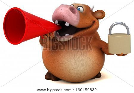 Fun cow - 3D Illustration