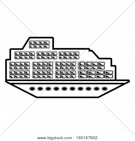cruise boat transatlantic vacation recreation outline vector illustration eps 10