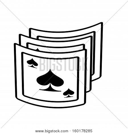 aces spades poker playing card magician outline vector illustration eps 10