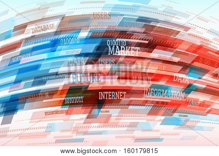 Abstract retro technology lines. Information transfer. Stream of information. Data transfer. Stock vector. eps 10