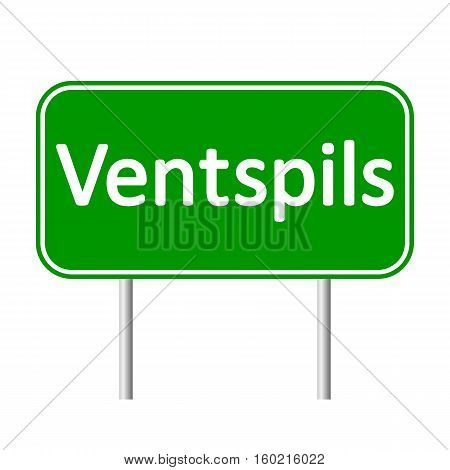 Ventspils road sign isolated on white background.