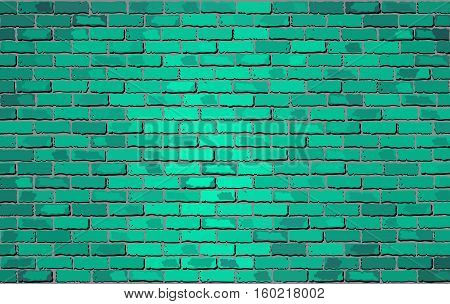 Turquoise brick wall - Illustration, 
Shades of turquoise brick wall vector, 
Realistic light and dark turquoise color brick wall