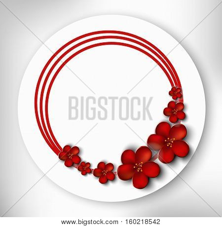White red color wheel pattern vector. Panama traditional circle with decorative flower. vector