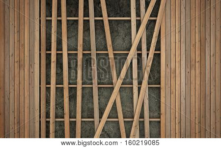 Broken flloor wood planks repairing. 3d rendering