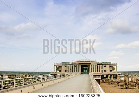 SENIGALLIA ITALY - SEPTEMBER 5 2016: The walkway to the Rotonda a Mare in Senigallia Marche Ancona Italy