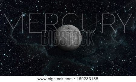 Solar System - Mercury. It is the smallest and closest to the Sun of the eight planets in the Solar System, with an orbital period of about 88 Earth days. Elements of this image furnished by NASA.