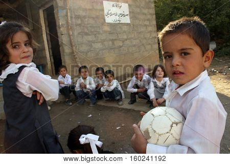 QANDİL,IRAQ-OCTOBER 24, 2007: Iraqi School Children in Kurdistan,Iraq.
