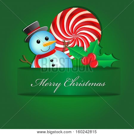 Christmas card with place for text. Vector illustration.