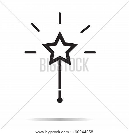 Magic wand icon on white background. Magic wand sign.
