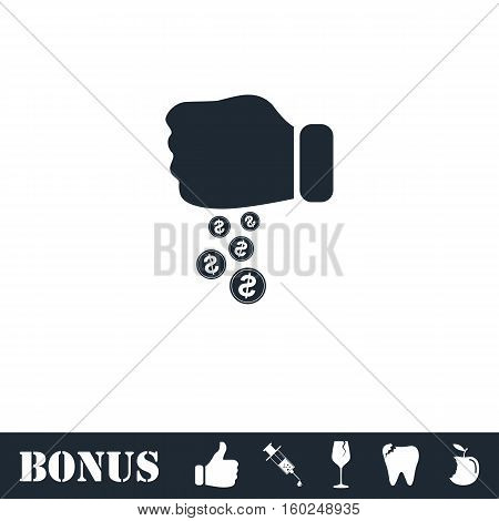 Donation icon flat. Vector illustration symbol and bonus pictogram