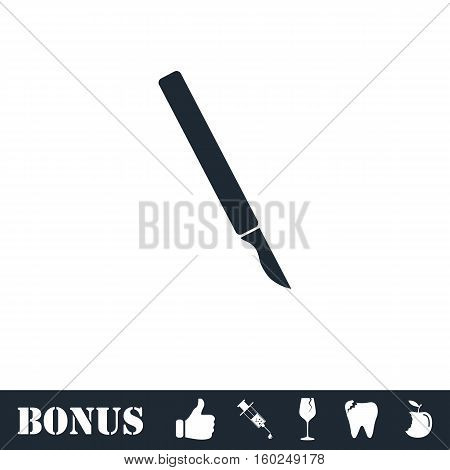 Scalpel icon flat. Vector illustration symbol and bonus pictogram
