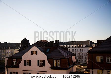 panaroma picture in munich, germany, blue sky