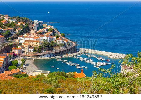 Bay of Cerbere village Mediterranean sea Vermilion coast Roussillon France