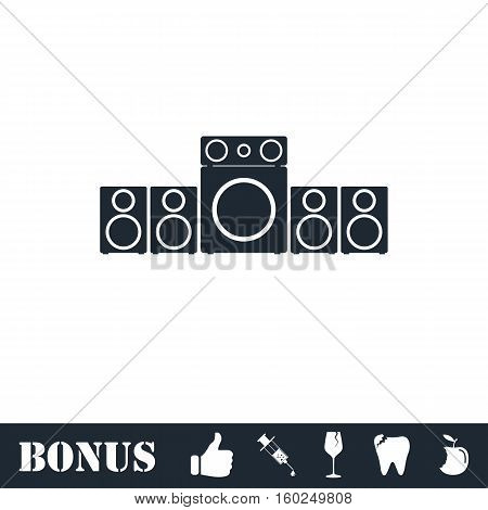 Home theater icon flat. Vector illustration symbol and bonus pictogram