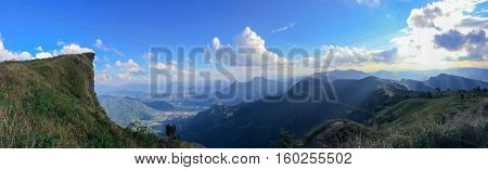 Mountain and cloudscape at Phu chi fa in Chiangrai,Thailand.