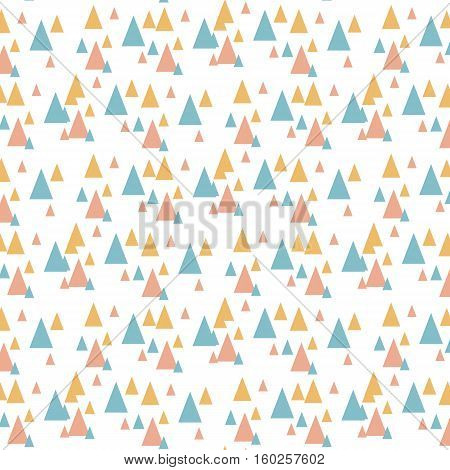 Seamless pattern. Modern stylish texture. Geometrical elements. Hand-drawn triangular trees. Goods for wrapping paper
