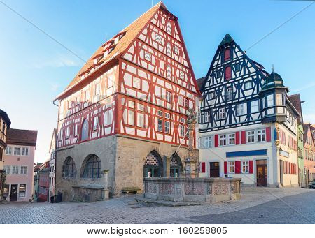 madieval half-timbered houses of Rothenburg ob der Tauber, Germany