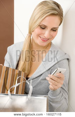 Shopping Woman Fashion Bag Phone Call.