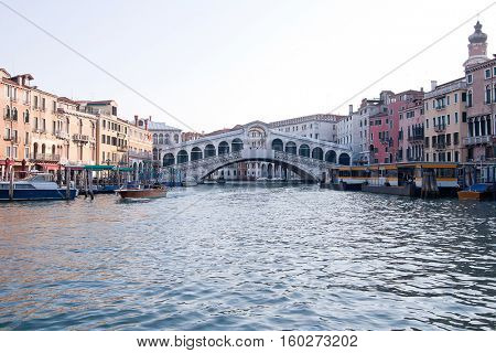 Railto Bridge Grand canal Venice Italy