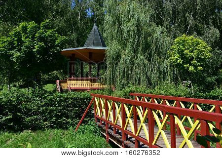 Typical garden pavilion in Spa Luhacovice in Czech republic