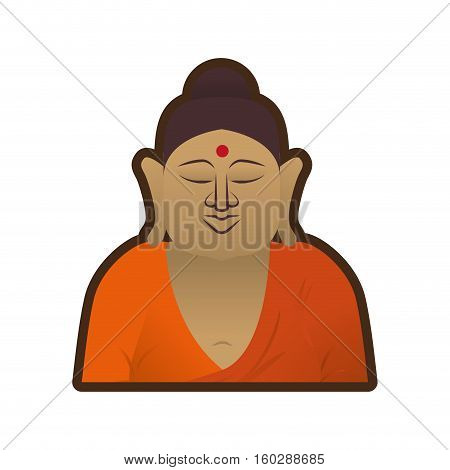 head buddha spirituality indian vector illustration eps 10