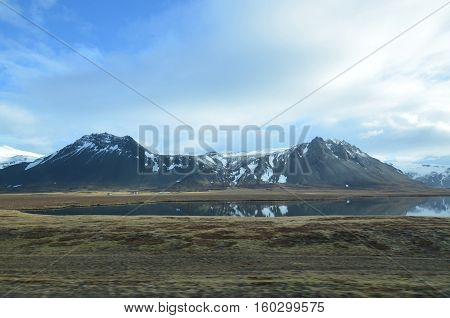Rolling Rhyolite mountains in Snaefellsnes Peninsula in Iceland.