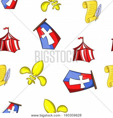 Military middle ages pattern. Cartoon illustration of military middle ages vector pattern for web