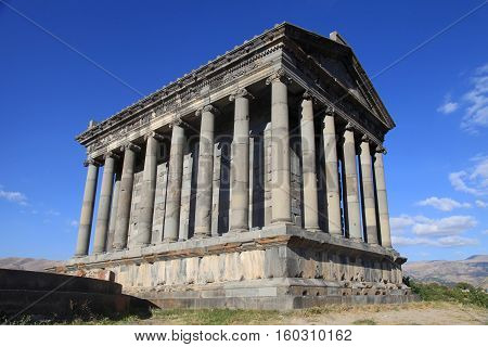 Ancient Garni Pagan Temple the hellenistic temple in Republic of Armenia. The Garni Temple is the fine example of the ancient Greek and Roman architecture.